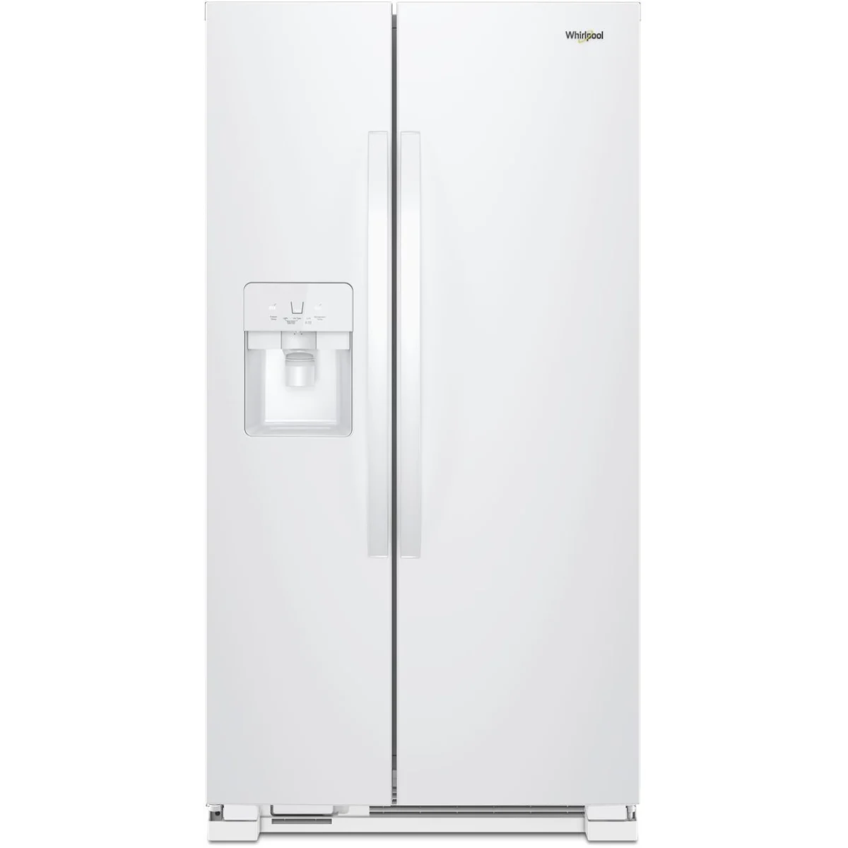 33 Inch Freestanding Side by Side Refrigerator with 21.4 Cu. Ft. Total Capacity, Can Caddy, Frameless Glass Shelves, External Ice/Water Dispenser, EveryDrop™ Water Filtration, and ADA Compliant: White
