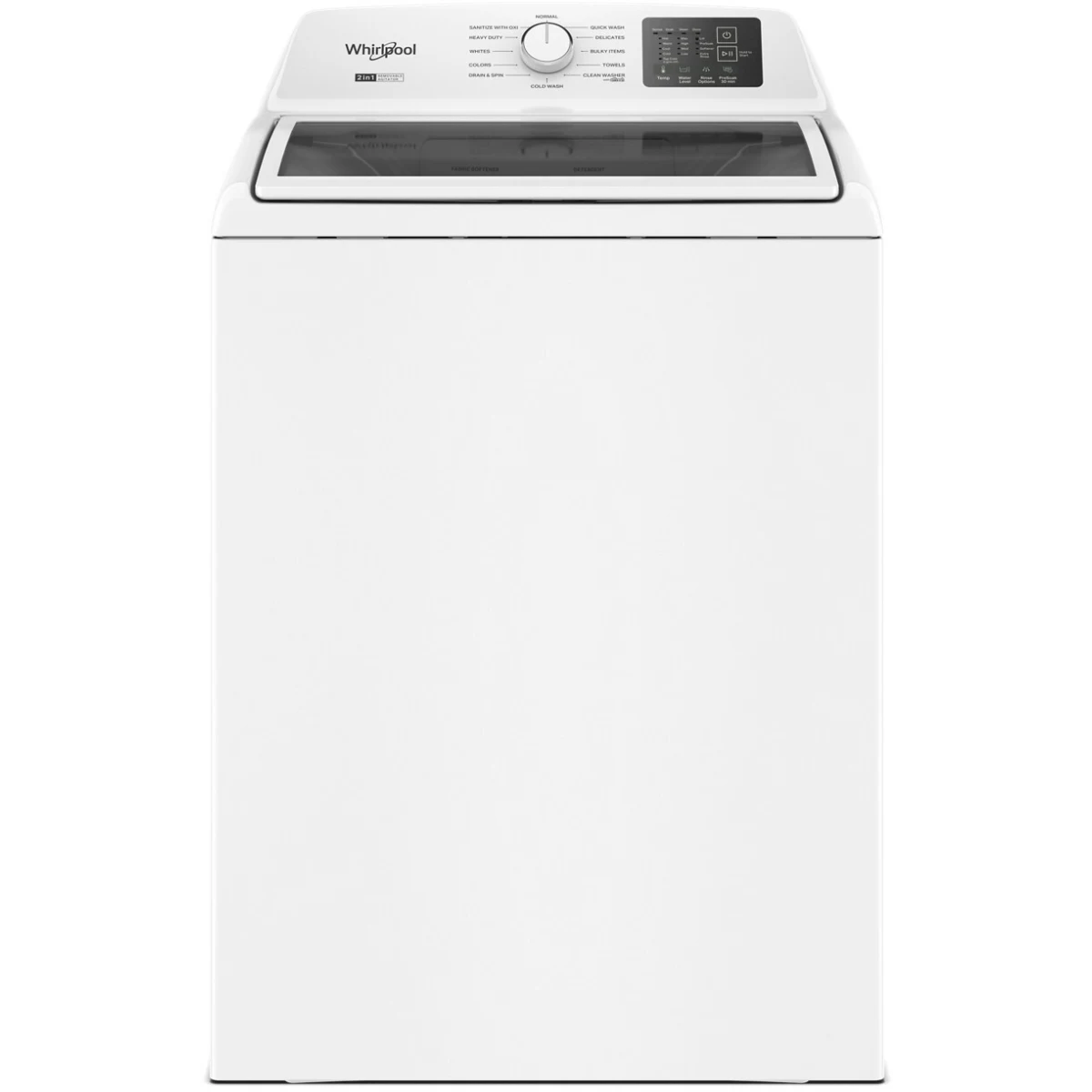 Whirlpool® Top Load Washer with 2-in-1 Removable Agitator and Soft Close Glass Lid- 4.2–4.3 Cu. Ft.